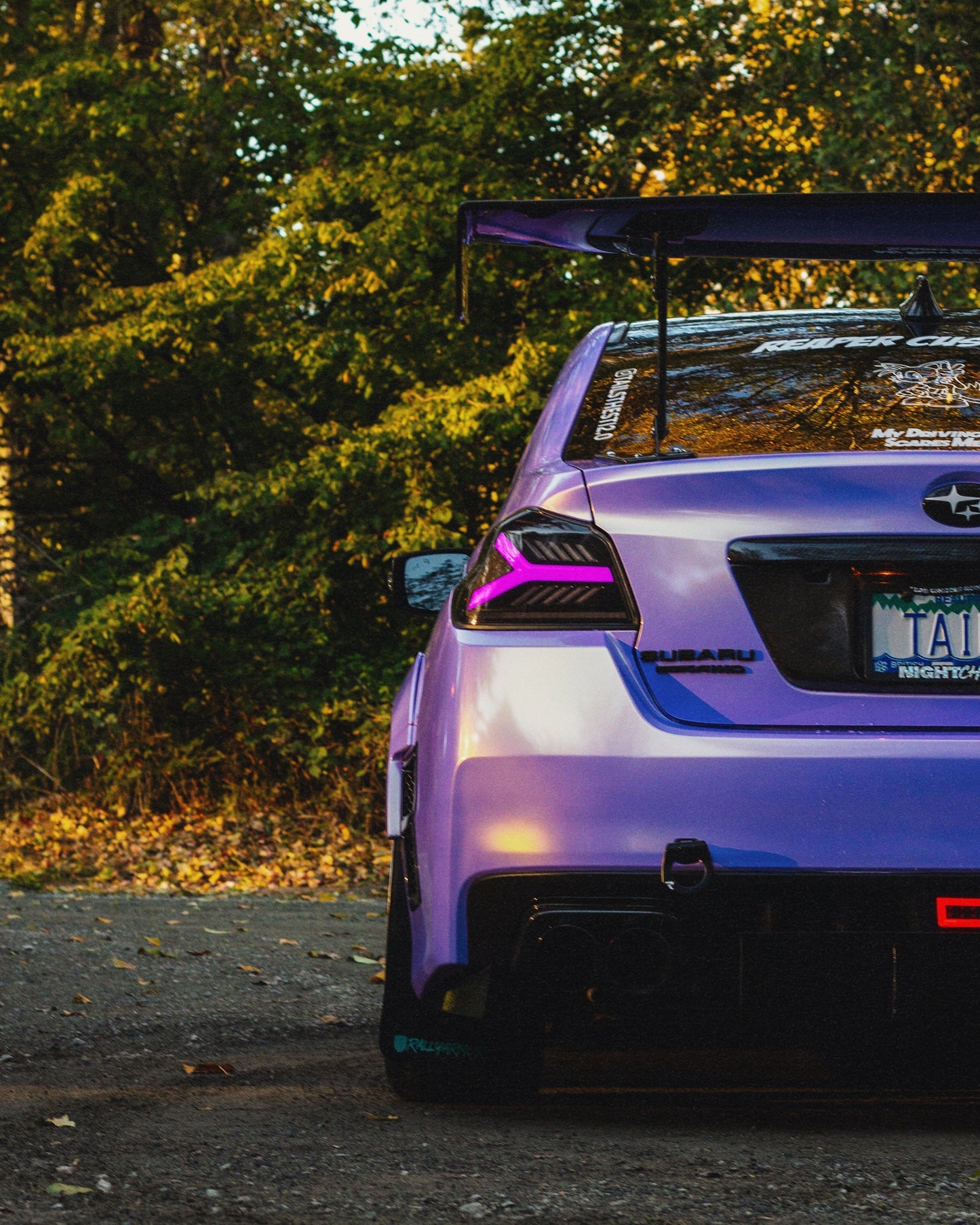 OLM Y-Spec LED Taillights (Smoke Lens  White Optic w/RGB) - 2015-2021 WRX / STI