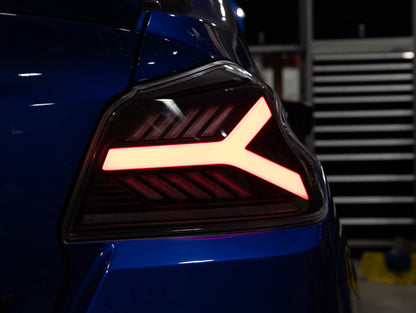 OLM Y-Spec LED Taillights (Smoke Lens  White Optic) - 2015-2021 WRX / STI