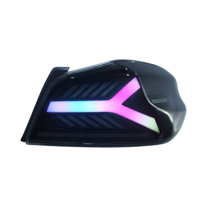 OLM Y-Spec LED Taillights (Smoke Lens  White Optic w/RGB) - 2015-2021 WRX / STI