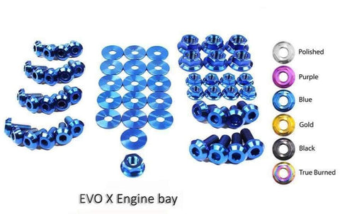 Dress Up Bolts Titanium Engine Bay Kit | 2008-2015 Mitsubishi Evo X
