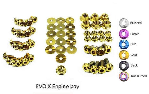 Dress Up Bolts Titanium Engine Bay Kit | 2008-2015 Mitsubishi Evo X