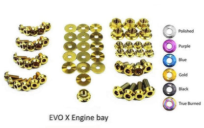 Dress Up Bolts Titanium Engine Bay Kit | 2008-2015 Mitsubishi Evo X