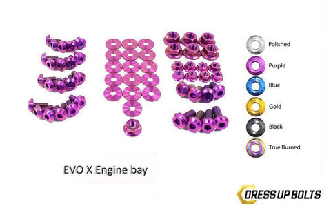 Dress Up Bolts Titanium Engine Bay Kit | 2008-2015 Mitsubishi Evo X
